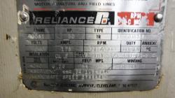 Reliance 50 HP 650/2000 RPM 405AT DC Motors 82111
